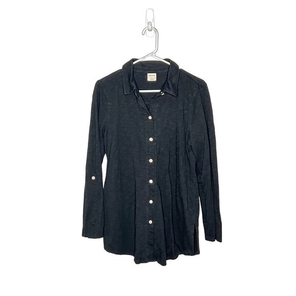 Soma Tops - Soma long sleeve button down roll tab sleeve modal blend black shirt size L